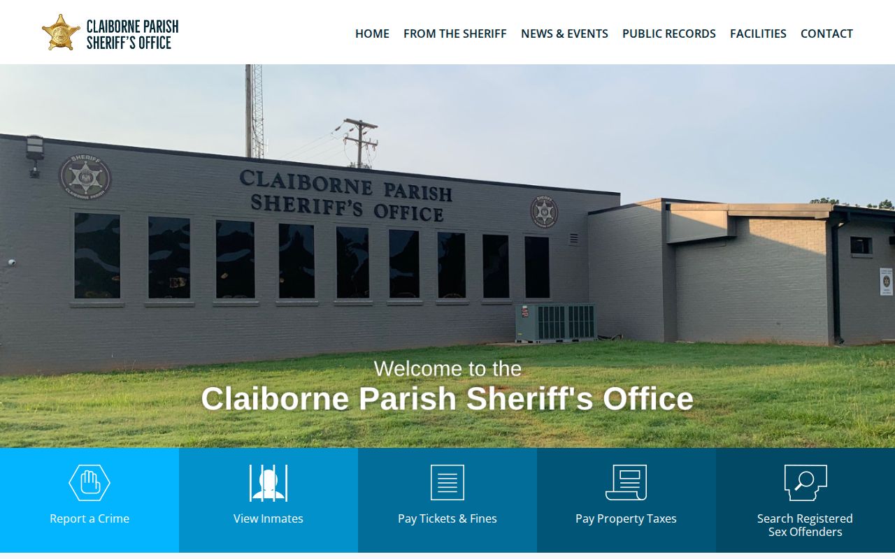 Claiborne Parish 24 hour release search route on the sheriff website
